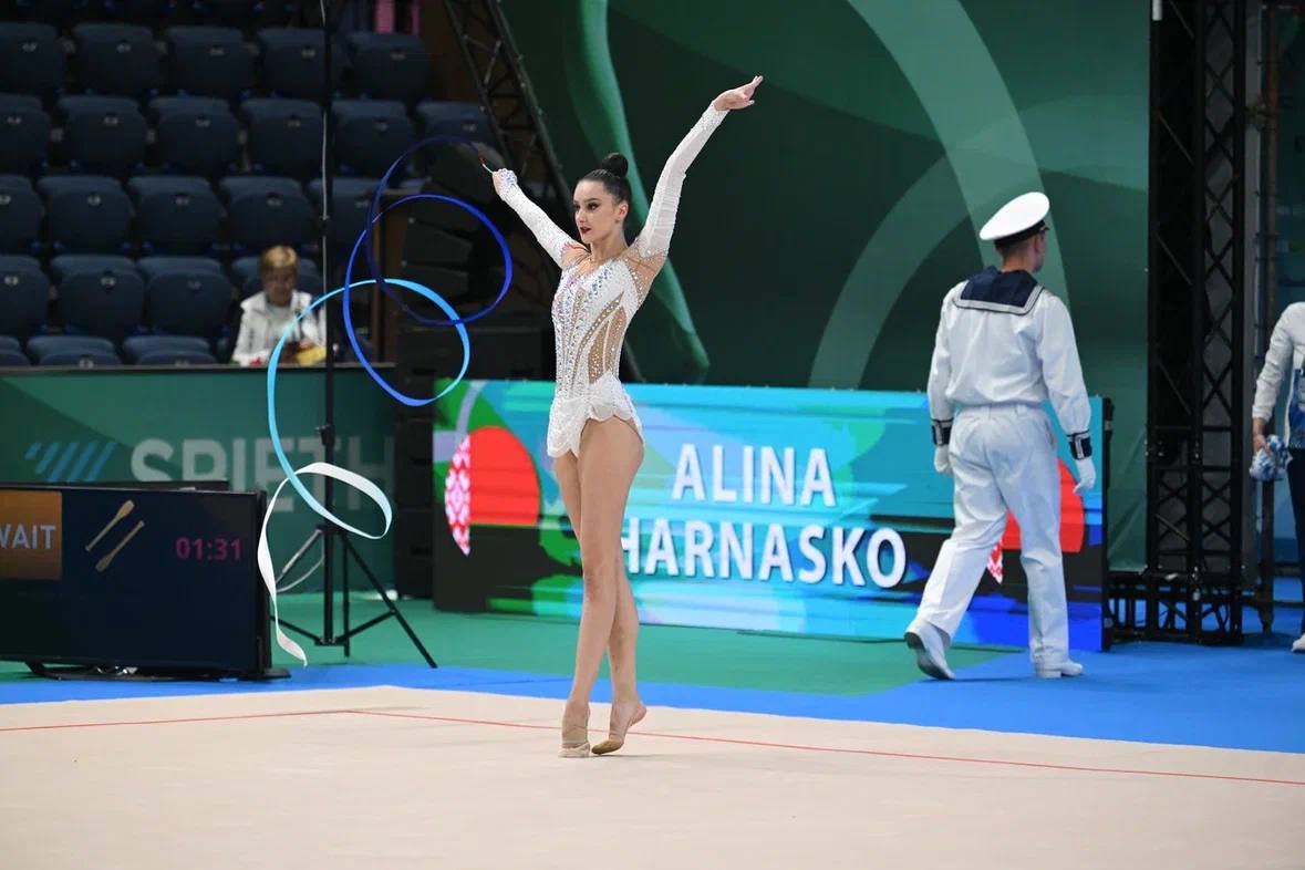 Алина Горносько завоевала серебро чемпионата Европы по художественной гимнастике в упражнении с обручем