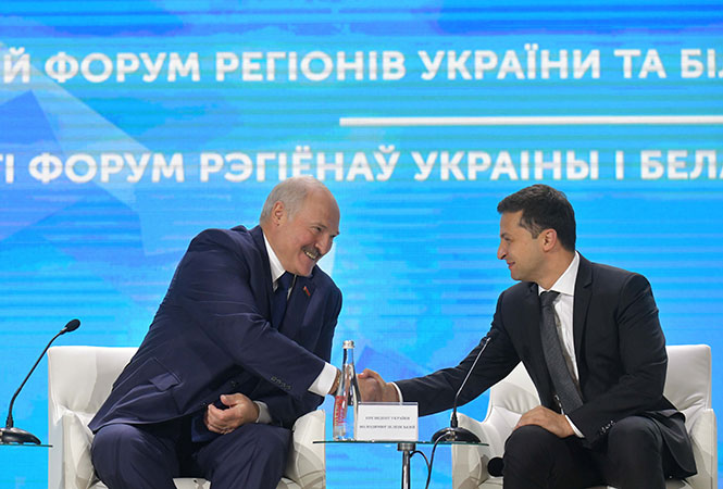 Первая встреча Александра Лукашенко и Владимира Зеленского