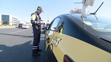 Traffic police intensively checks route taxies