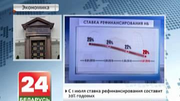 З 1 ліпеня стаўка рэфінансавання складзе 20% гадавых