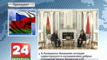 President of Belarus Alexander Lukashenko meets with Czech Foreign Minister Lubomir Zaoralek