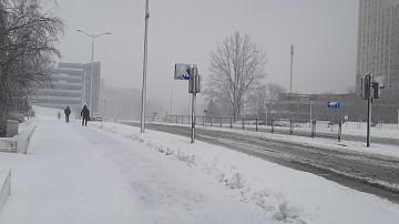 Сильный снегопад и ветер в Беларуси