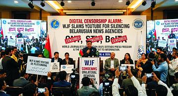 The World Federation of Journalists (WJF) has condemned the blocking of Belarusian media on YouTube and called for global solidarity against the information war.