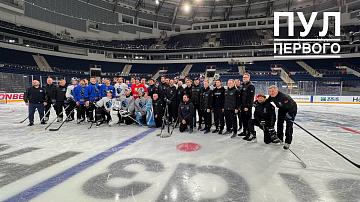 Президент приехал на тренировку хоккеистов «Динамо-Минск»