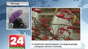 Сіноптыкі прагназуюць на тыдні дажджы з мокрым снегам і галалёд