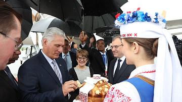 Cuban president arrives in Belarus on official visit