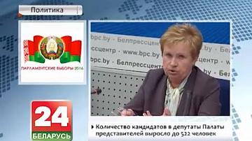 Колькасць кандыдатаў у дэпутаты Палаты прадстаўнікоў вырасла да 522 чалавек