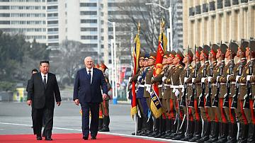 Официальная церемония встречи лидеров Беларуси и КНДР