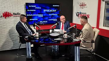 Pavel Lazovik, Director of the International TV Channel Belarus 24, and Nikolai Rogashchuk, Ambassador of Belarus to Georgia, are guests of the Realpolitik programme on Georgian television