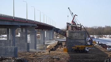 The reconstruction of the automobile bridge across the Dnieper river is underway in Rechitsa District