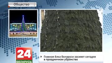 Галоўная ёлка Беларусі заззяе сёння ў святочным убранні