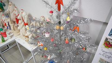 Soviet-era Christmas decorations are on display at an exhibition in Dzerzhinsk