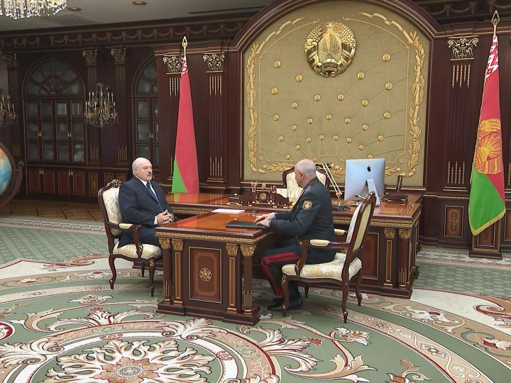 Belarus President hears out report of internal affairs minister
